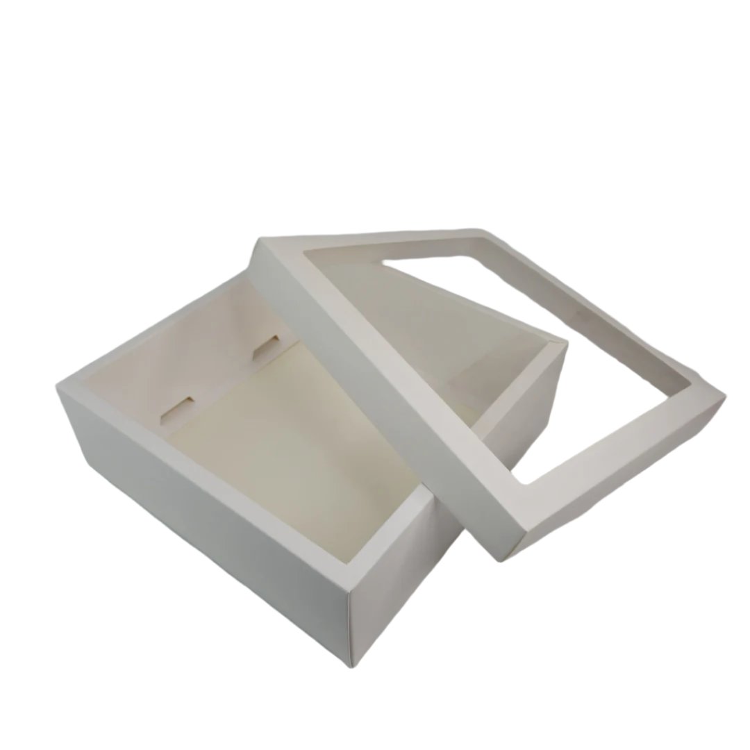 Hamper Box With Top Window Lid And Bottom (10*10*3.75 Inch) (BK-92)