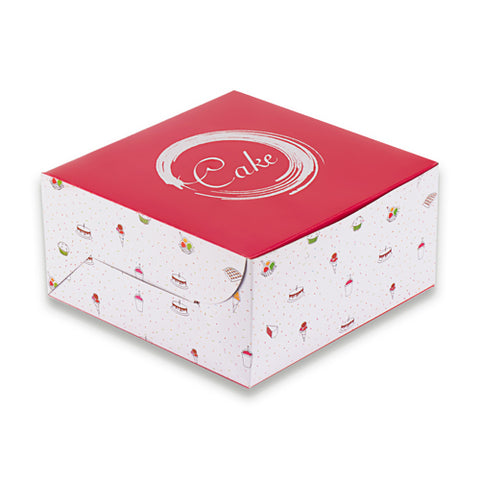 Candy Print Dark Pink Half Kg Cake Box 8*8*4 Inch (BK-1-PNW1)