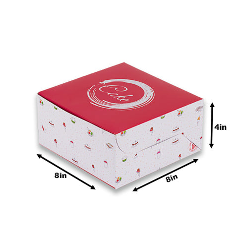Candy Print Dark Pink Half Kg Cake Box 8*8*4 Inch (BK-1-PNW1)