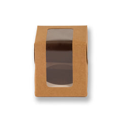 Brown Kraft Full Window 1 Jar Box With Cavity (3.25*3.25*3.75 Inch) ( Jar Size:180 ml) (BK -23 J)