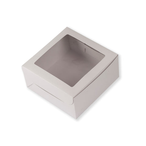 White One Kg Cake Box With Window (inside Also White) 10*10*5 Inch (BK-26 w)