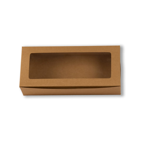 Brown Kraft Loaf Cake Box/ Swiss Roll Cake Box With Window (5*11.5*3 Inch) (BK-27)