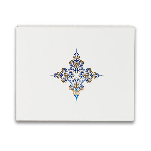 Foiled And Embossed Intricate Floral Design Hamper Box With Transparent Lid Size: 10*8*3 Inch Cobalt Blue, Magenta Pink (BK-30 OC)