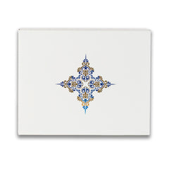 Foiled And Embossed Intricate Floral Design Hamper Box With Transparent Lid Size: 10*8*3 Inch Cobalt Blue, Magenta Pink (BK-30 OC)