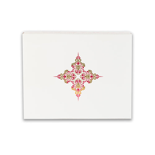 Foiled And Embossed Intricate Floral Design Hamper Box With Transparent Lid Size: 10*8*3 Inch Cobalt Blue, Magenta Pink (BK-30 OC)