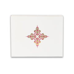 Foiled And Embossed Intricate Floral Design Hamper Box With Transparent Lid Size: 10*8*3 Inch Cobalt Blue, Magenta Pink (BK-30 OC)