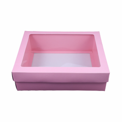 Hamper Box With Top Window Lid And Bottom Tray (9*7*3 Inch) (BK-30 TB)