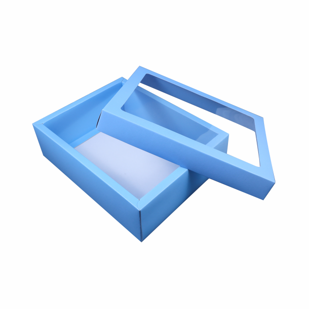 Hamper Box With Top Window Lid And Bottom Tray (9*7*3 Inch) (BK-30 TB)