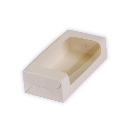 2 Pc Full Window Brownie Box (6.25*3*1.75 Inch) White (BK-34)