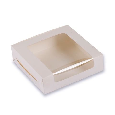 4 Pc Full Window Brownie Box (5.75*5.75*1.75 Inch) White (BK-35)