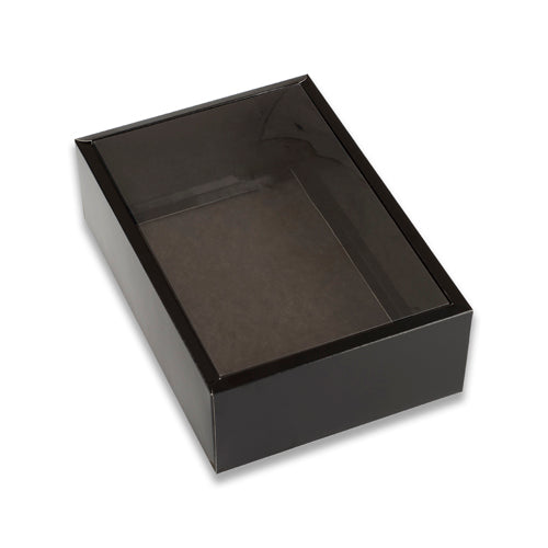 Big Size Hamper Box With Transparent Lid White, Black, Brick Red Inner Size: 8*12*4 Inch Outer Size:9*13*4 Inch (BK-37)