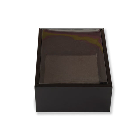 Big Size Hamper Box With Transparent Lid White, Black, Brick Red Inner Size: 8*12*4 Inch Outer Size:9*13*4 Inch (BK-37)