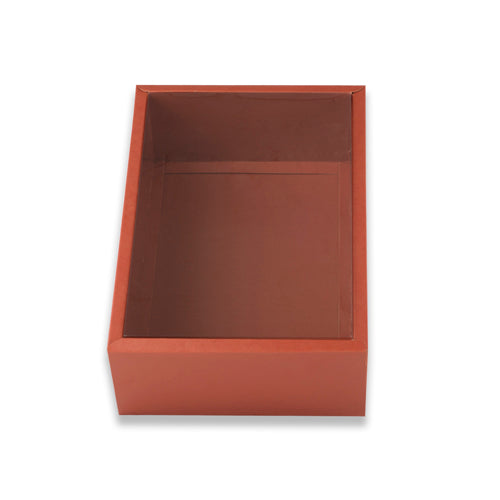 Big Size Hamper Box With Transparent Lid White, Black, Brick Red Inner Size: 8*12*4 Inch Outer Size:9*13*4 Inch (BK-37)