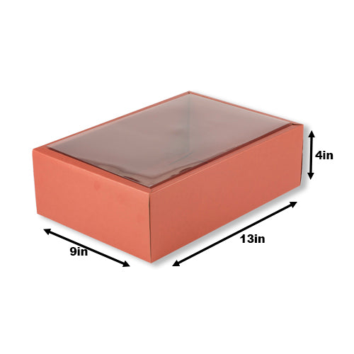 Big Size Hamper Box With Transparent Lid White, Black, Brick Red Inner Size: 8*12*4 Inch Outer Size:9*13*4 Inch (BK-37)