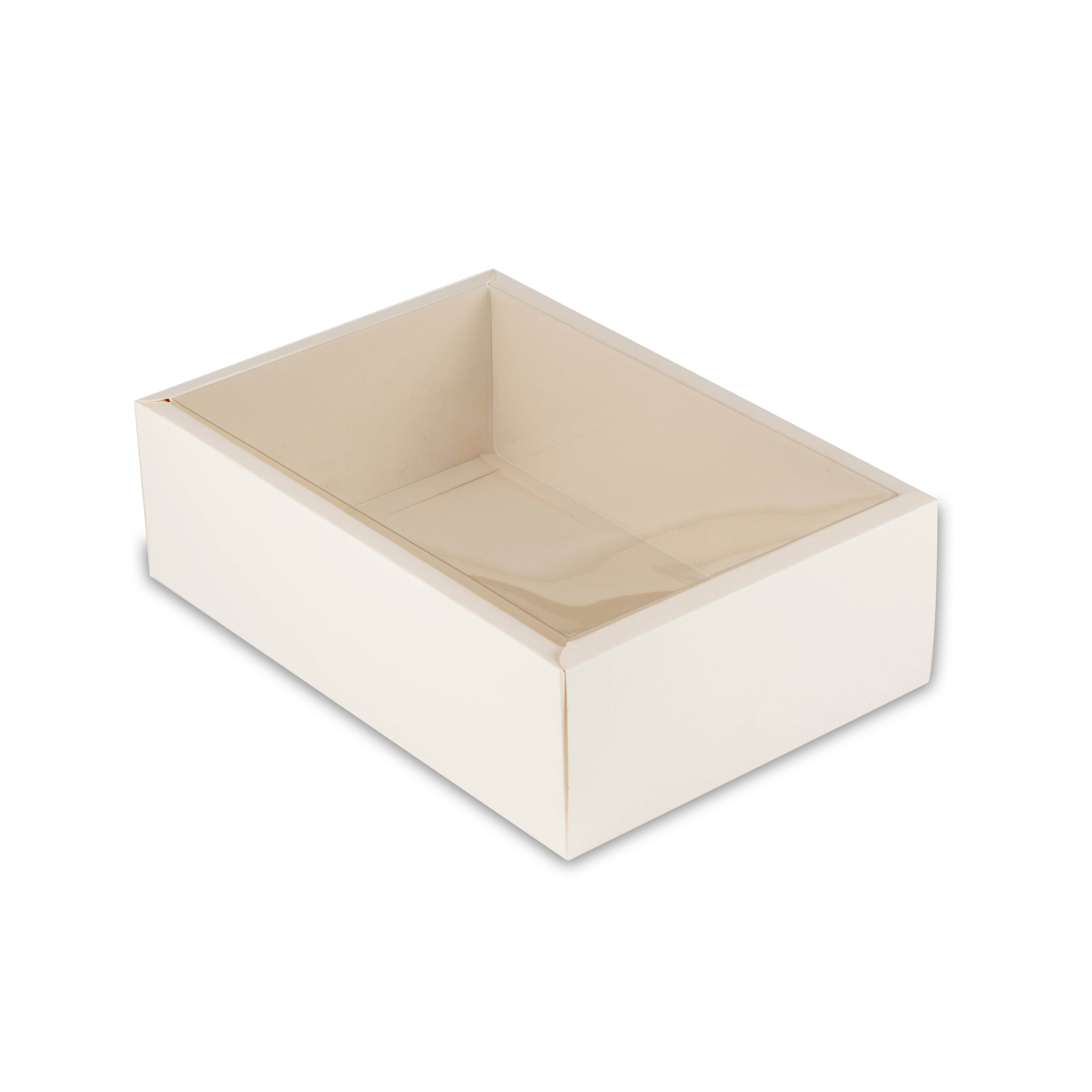 Big Size Hamper Box With Transparent Lid White, Black, Brick Red Inner Size: 8*12*4 Inch Outer Size:9*13*4 Inch (BK-37)