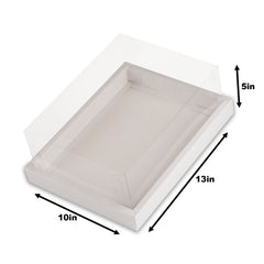 Full Display Hamper Box With PVC Lid and Bottom Tray (9*12*5 Inch) (BK-47)
