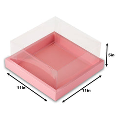 Full Display Hamper Box With PVC Lid and Bottom Tray (10*10*5 Inch) (BK-48)