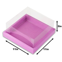 Full Display Hamper Box With PVC Lid and Bottom Tray (10*10*5 Inch) (BK-48)