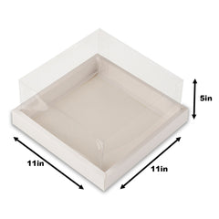 Full Display Hamper Box With PVC Lid and Bottom Tray (10*10*5 Inch) (BK-48)