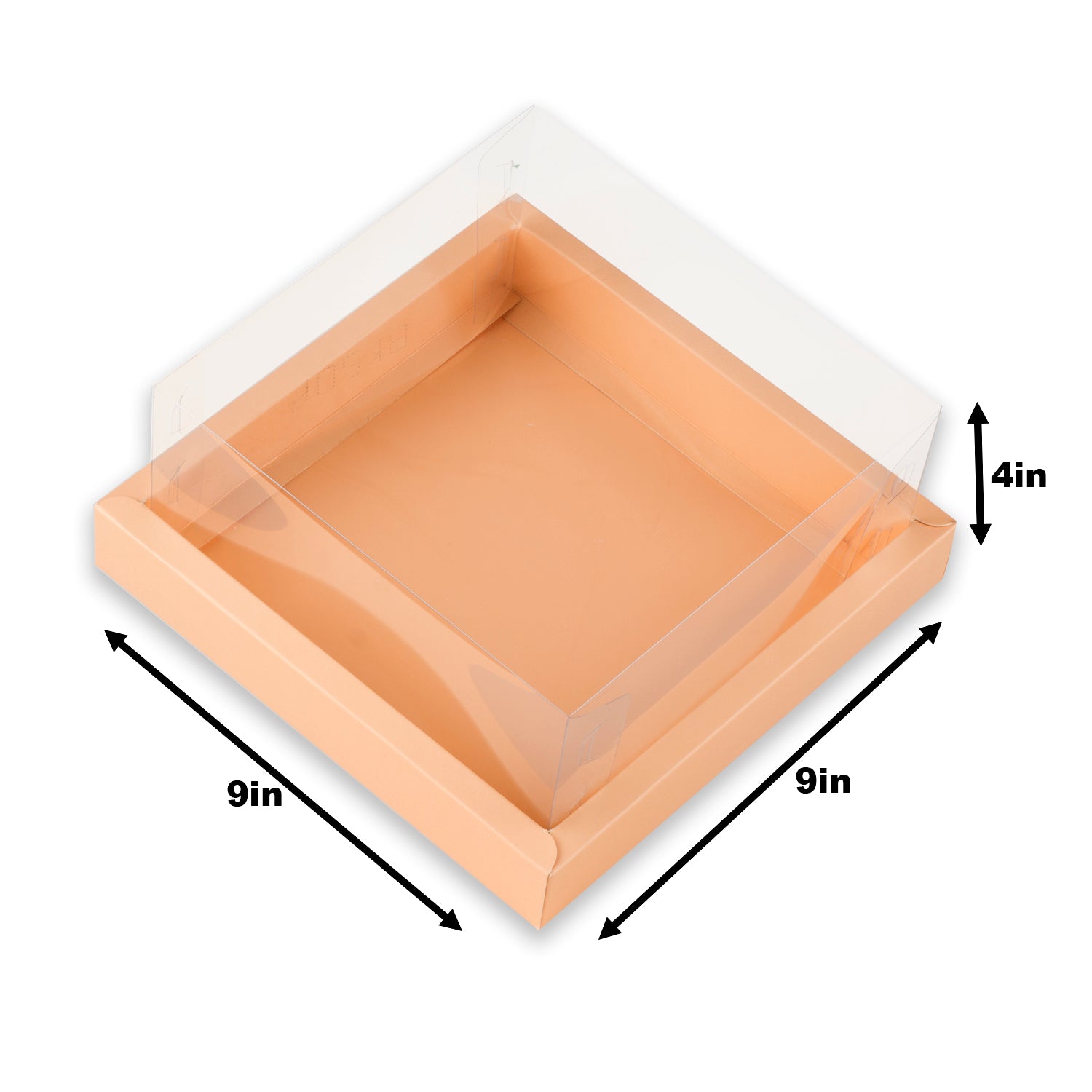 Full Display Hamper Box With PVC Lid and Bottom Tray (8*8*4 Inch) (BK-50)