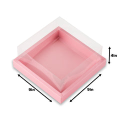 Full Display Hamper Box With PVC Lid and Bottom Tray (8*8*4 Inch) (BK-50)