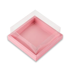 Full Display Hamper Box With PVC Lid and Bottom Tray (8*8*4 Inch) (BK-50)