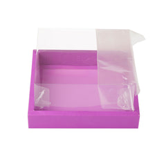 Full Display Hamper Box With PVC Lid and Bottom Tray (8*8*4 Inch) (BK-50)