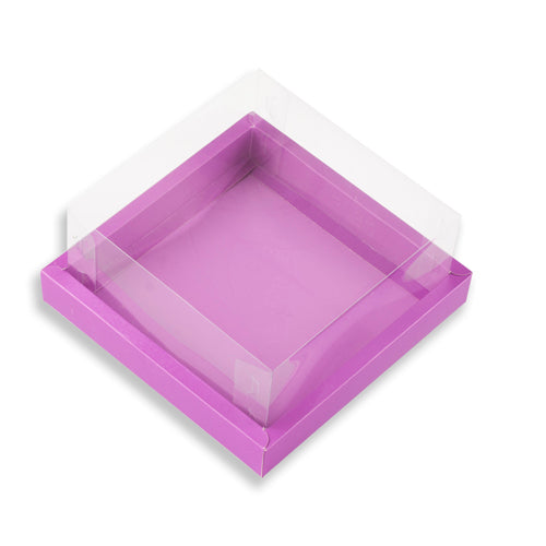 Full Display Hamper Box With PVC Lid and Bottom Tray (8*8*4 Inch) (BK-50)