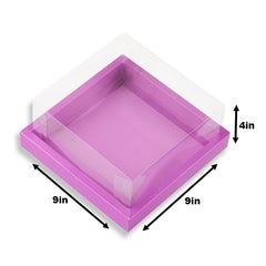 Full Display Hamper Box With PVC Lid and Bottom Tray (8*8*4 Inch) (BK-50)