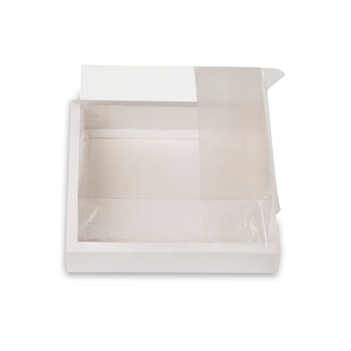 Full Display Hamper Box With PVC Lid and Bottom Tray (8*8*4 Inch) (BK-50)