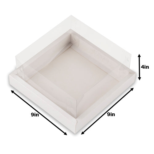 Full Display Hamper Box With PVC Lid and Bottom Tray (8*8*4 Inch) (BK-50)