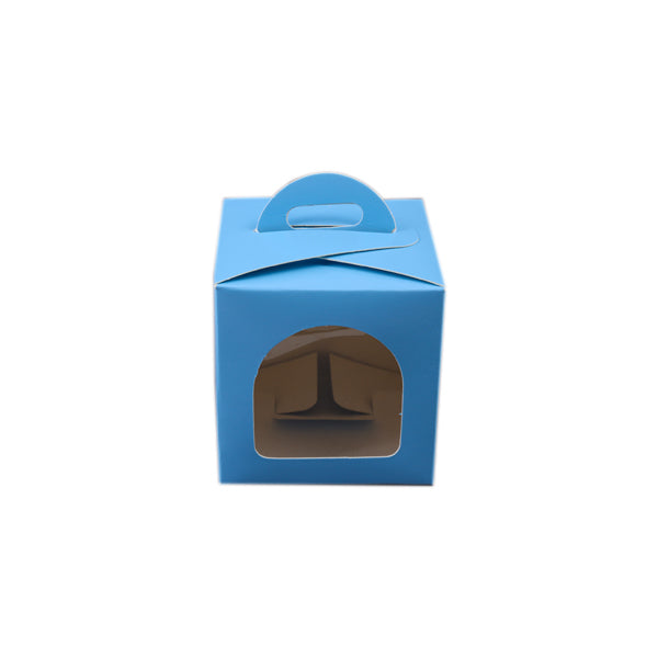 1 Jar Box With Window And Handle (3.5*3.5*3.5 Inch) Pink, Blue (BK-51)