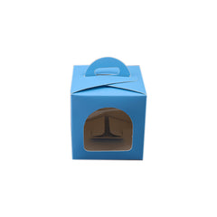 1 Jar Box With Window And Handle (3.5*3.5*3.5 Inch) Pink, Blue (BK-51)