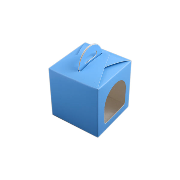 1 Jar Box With Window And Handle (3.5*3.5*3.5 Inch) Pink, Blue (BK-51)