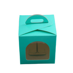 1 Jar Box With Window And Handle (3.5*3.5*3.5 Inch) Pink, Blue (BK-51)