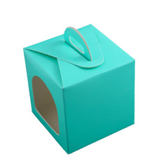 1 Jar Box With Window And Handle (3.5*3.5*3.5 Inch) Pink, Blue (BK-51)