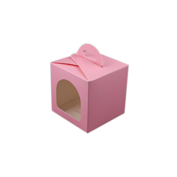 1 Jar Box With Window And Handle (3.5*3.5*3.5 Inch) Pink, Blue (BK-51)