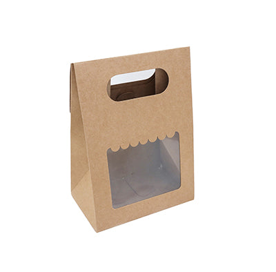 Brown Kraft 1 Jar Bag With Window and Handle (5.75*8*3.5 Inch) BK-57