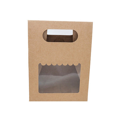 Brown Kraft 1 Jar Bag With Window and Handle (5.75*8*3.5 Inch) BK-57
