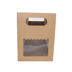 Brown Kraft 1 Jar Bag With Window and Handle (5.75*8*3.5 Inch) BK-57