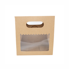 Brown Kraft 2 Jar Bag With Window and Handle (7.5*8*3.5 Inch) BK-58