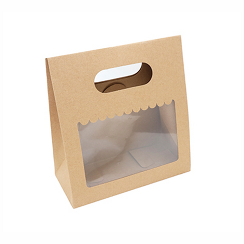 Brown Kraft 2 Jar Bag With Window and Handle (7.5*8*3.5 Inch) BK-58