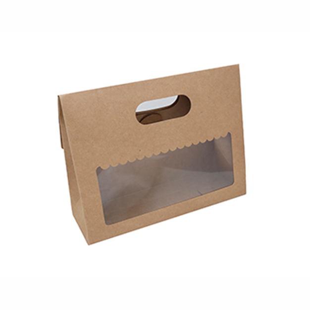 Brown Kraft 3 Jar Bag With Window and Handle (10.5*8*3.5 Inch) BK-59