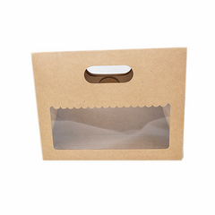 Brown Kraft 3 Jar Bag With Window and Handle (10.5*8*3.5 Inch) BK-59