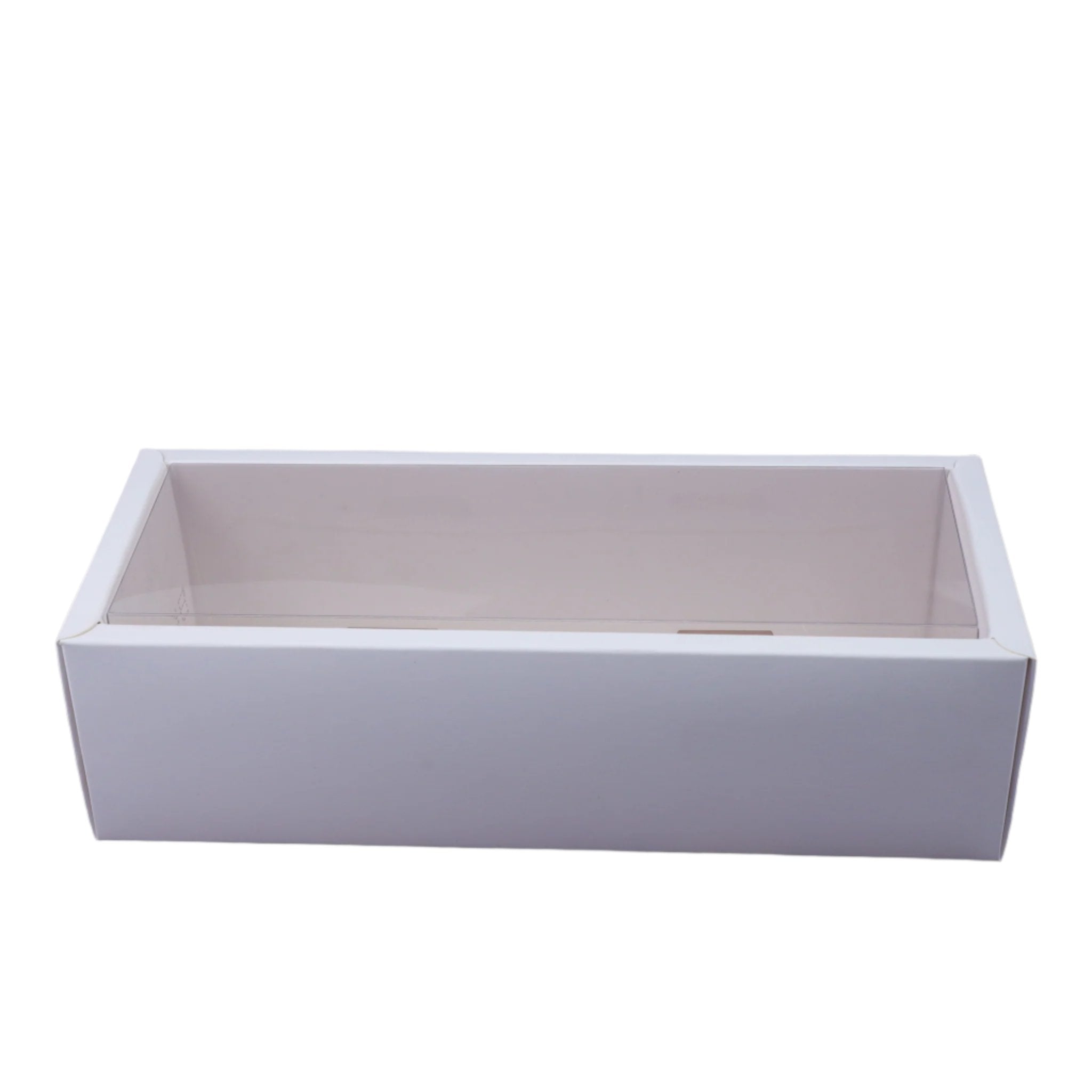 Hamper Box With Transparent Lid White- Inner Size: 10*3.5*3 Inch (BK-86)