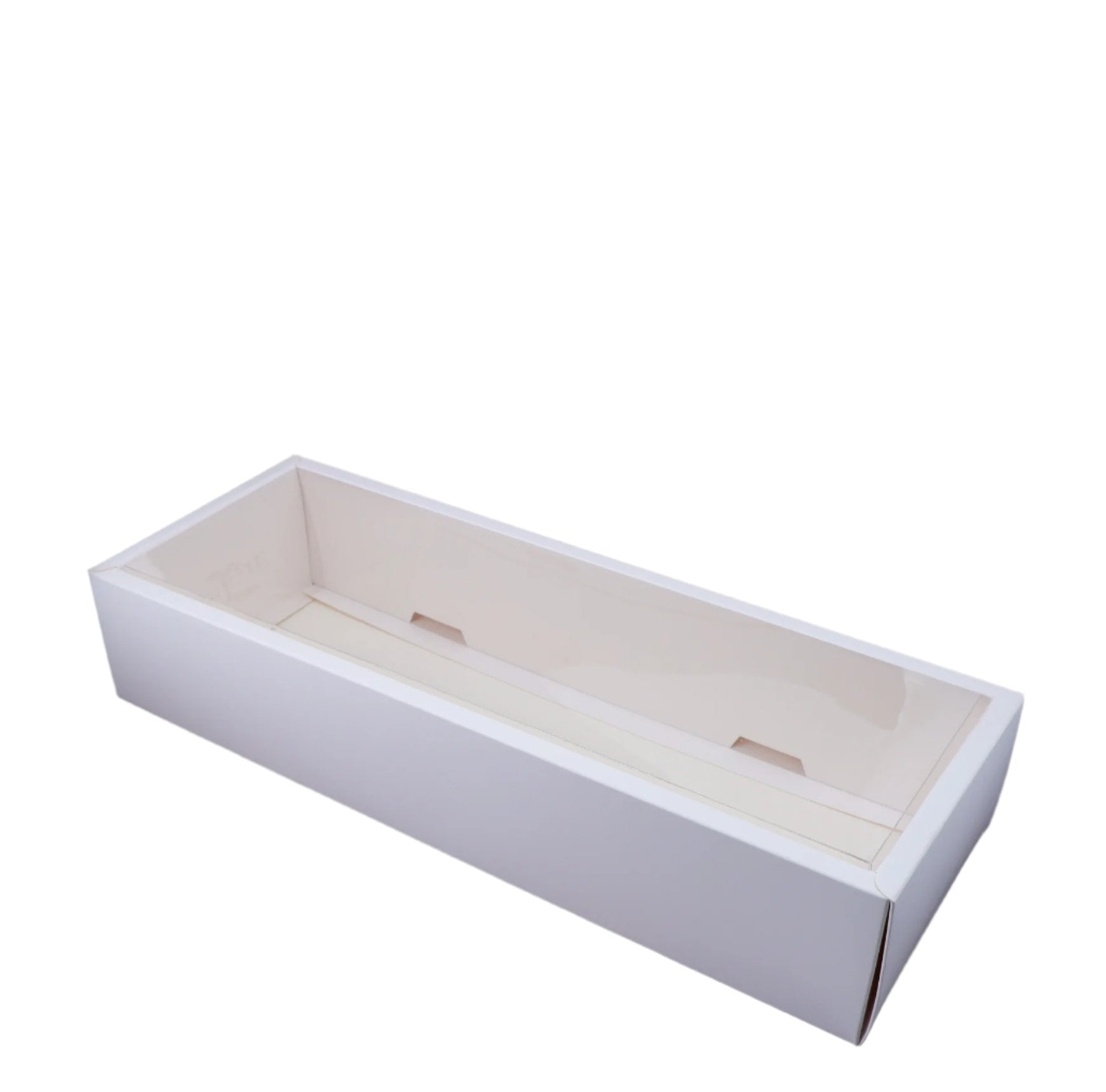Hamper Box With Transparent Lid White- Inner Size: 15*5*3 Inch (BK-87)