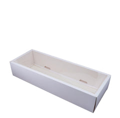 Hamper Box With Transparent Lid White- Inner Size: 15*5*3 Inch (BK-87)