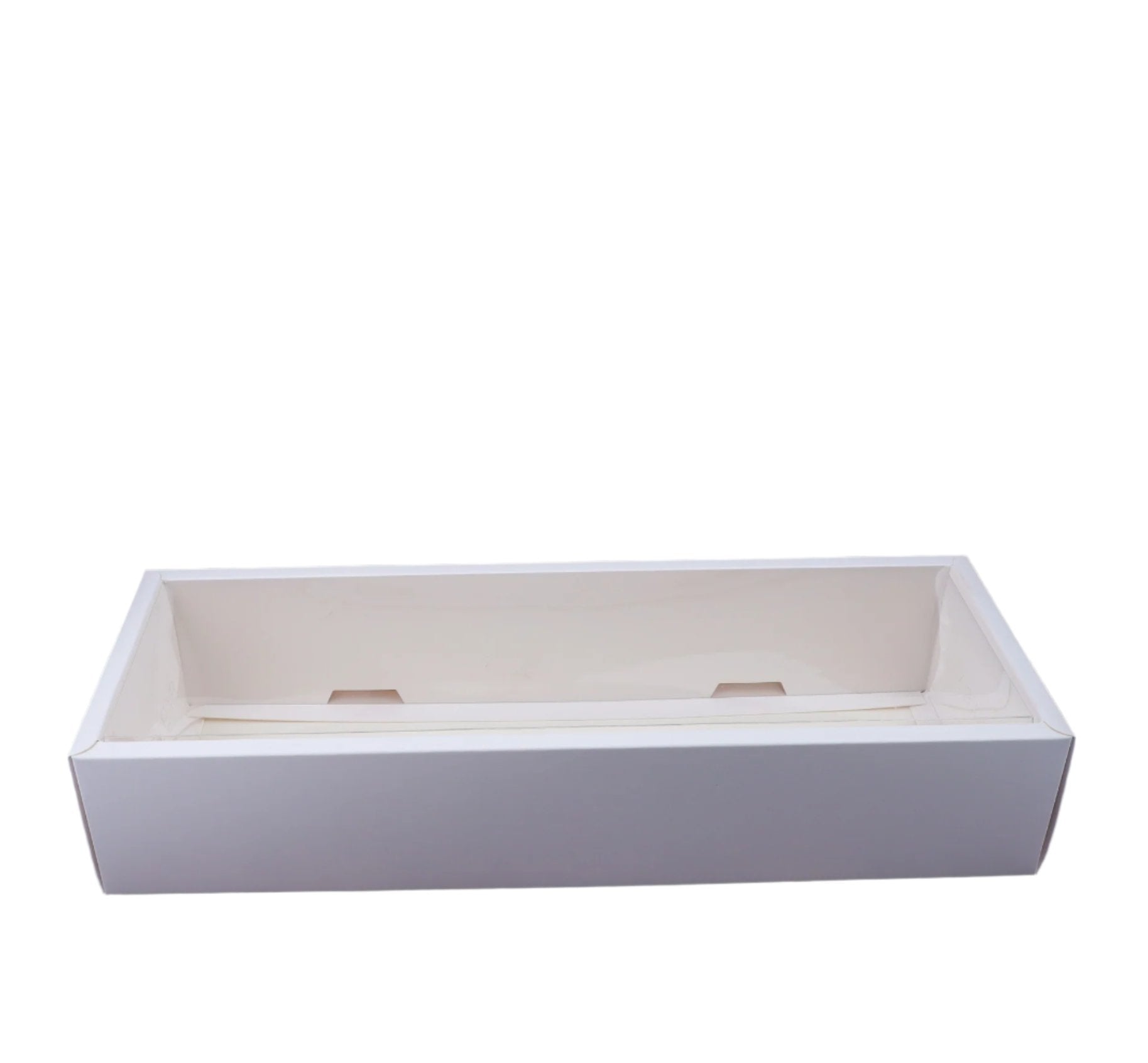 Hamper Box With Transparent Lid White- Inner Size: 15*5*3 Inch (BK-87)