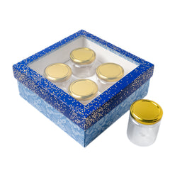 Hamper Box With Top Window Lid And Bottom Tray (8*8*3.75 Inch) (BK-91-DB)