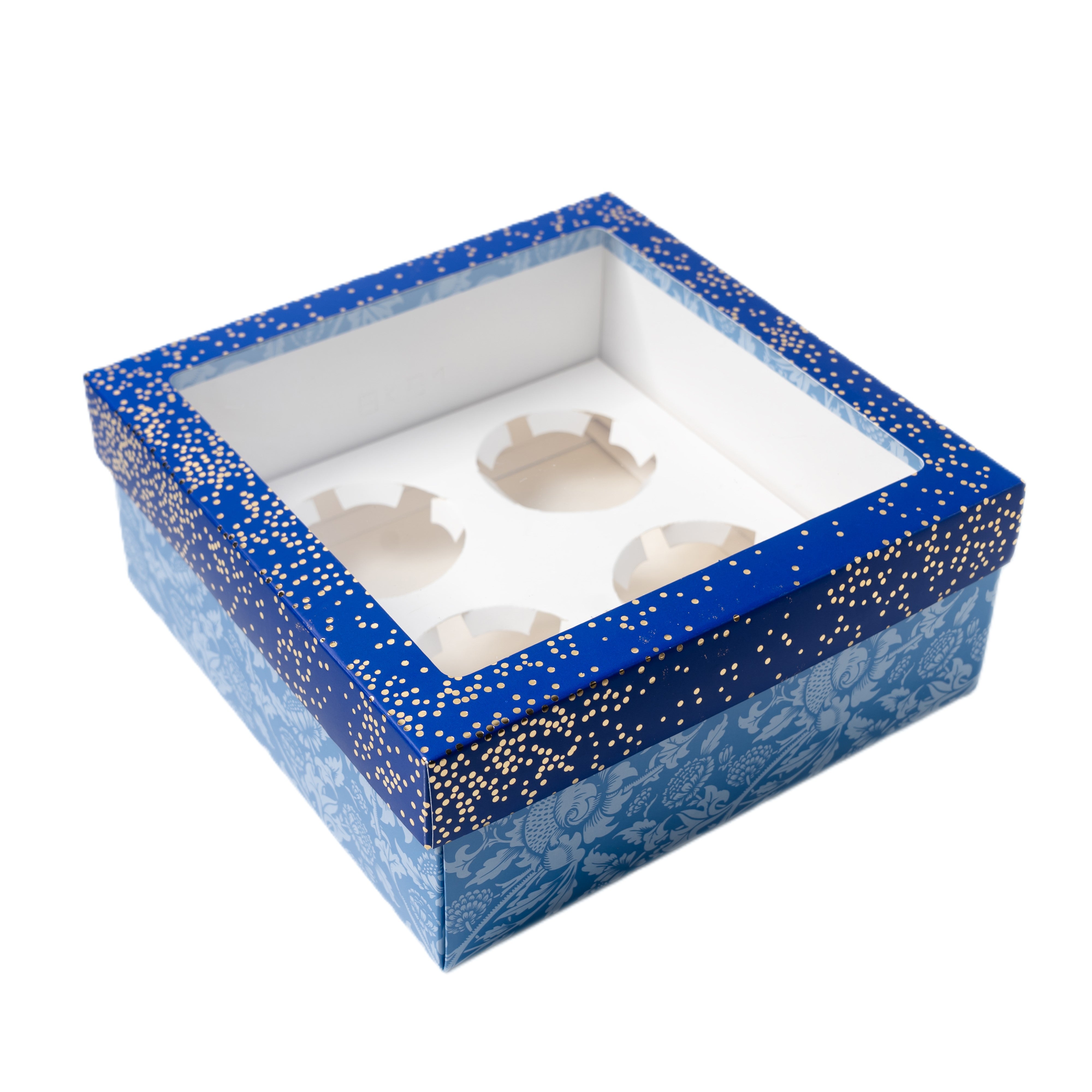 Hamper Box With Top Window Lid And Bottom Tray (8*8*3.75 Inch) (BK-91-DB)
